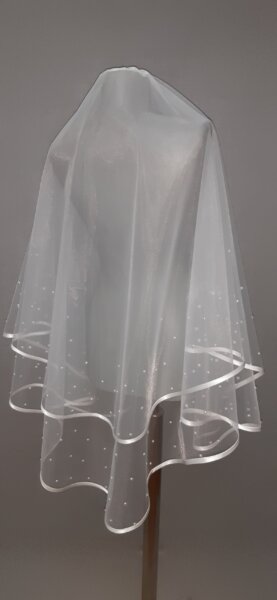 kenarları incili gelin duvağı