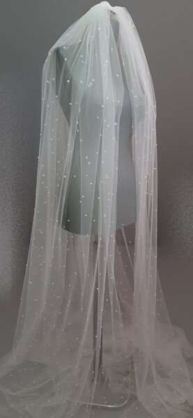 Krem renk gelin duvağı